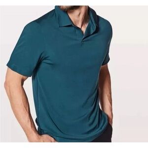 Lululemon Men's Performance Short Sleeve Polo Shirt  in Teal Green. Size M